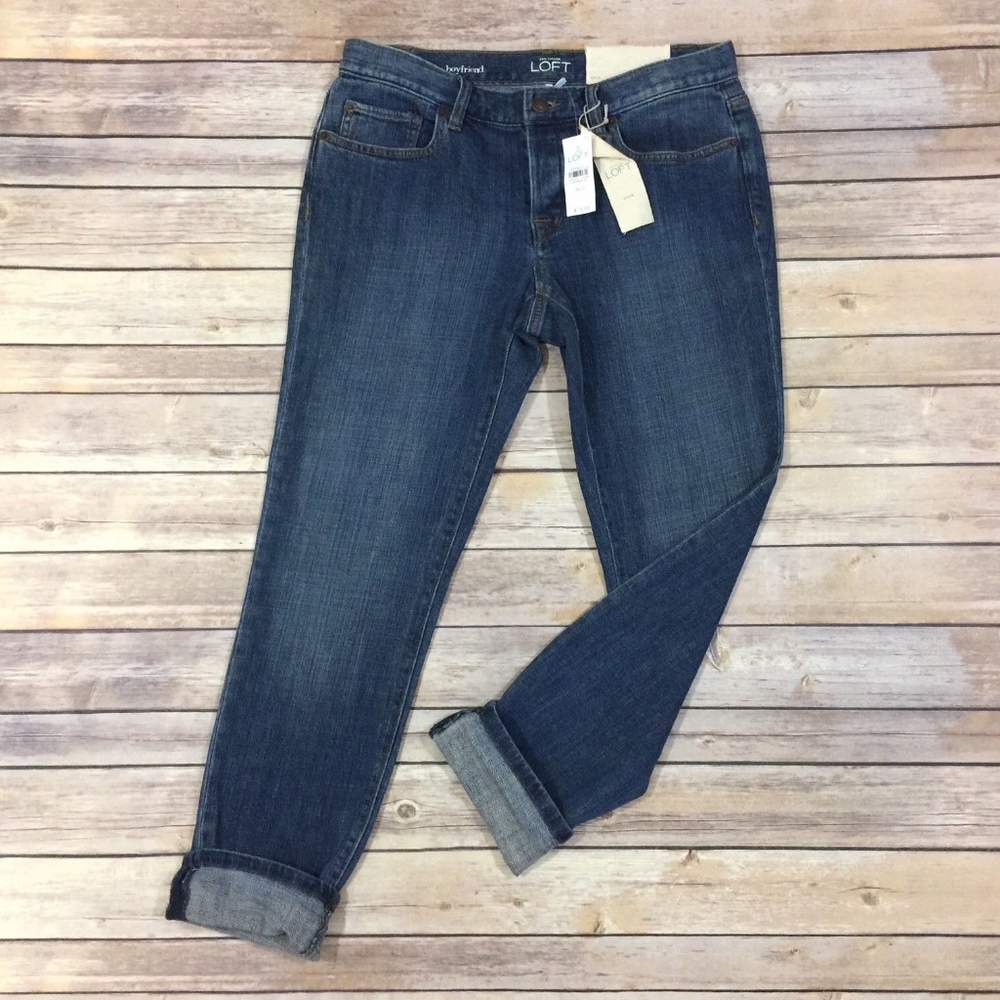 LOFT 26 2 Slim Boyfriend Jeans Indigo Denim Pants